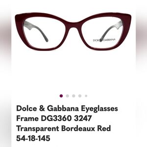 Dolce & Gabbana  Glasses Transparent Burdeaux Red